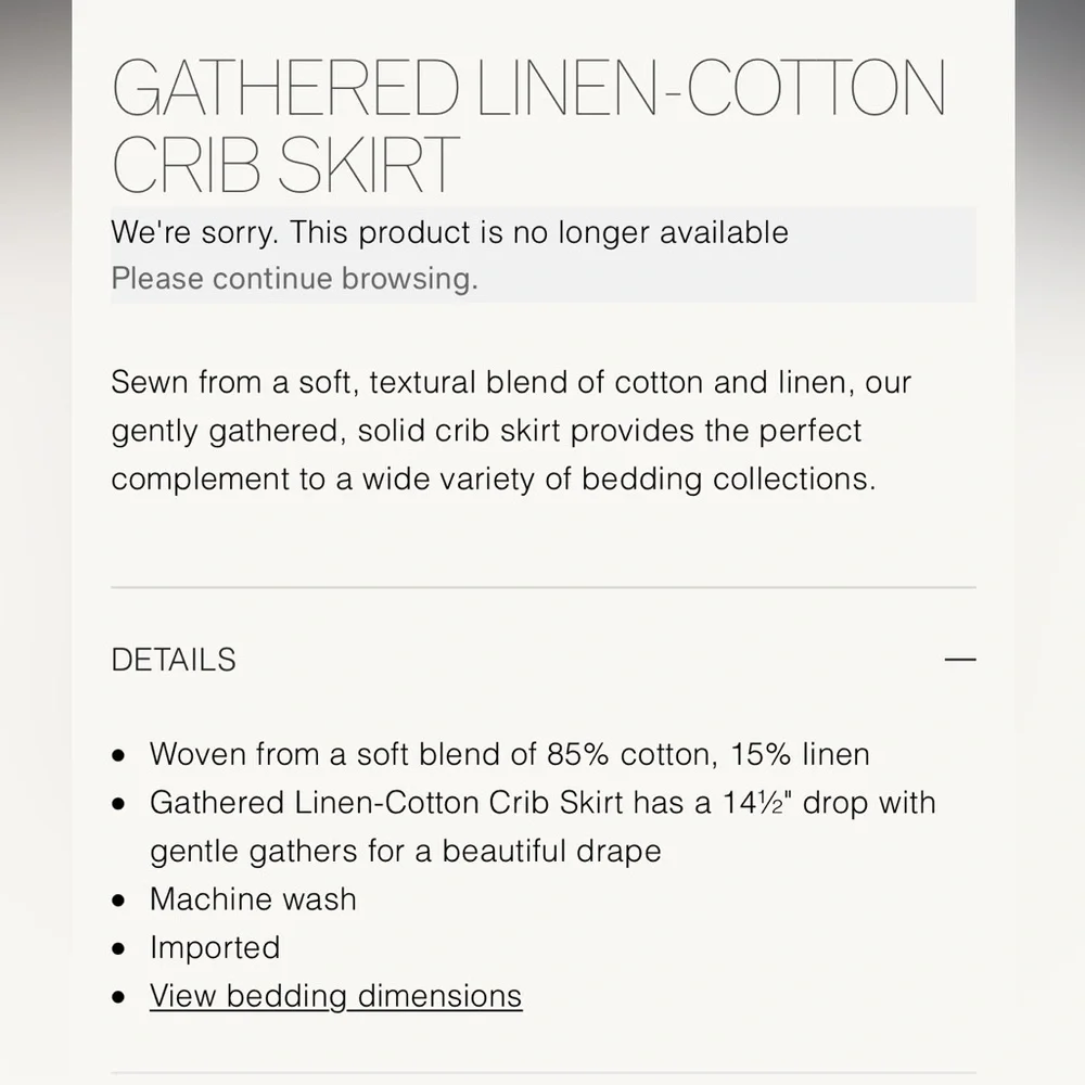 Restoration Hardware crib sheet